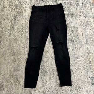Faded Black Distressed Skinny Jeans size 15